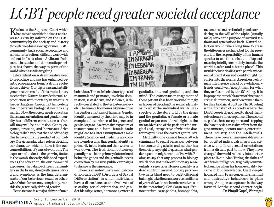 LETTER ON LGBT IN THE HANS 0N 16. 09.2018